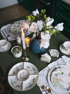 Менажница Доляна «Цветы», 5 ячеек, d=25.5 см, доломит, белая - Фото 6