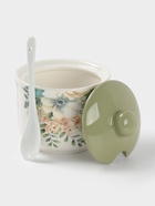 Сахарница с ложкой Доляна «Цветы», доломит, 10×9 см, 300 мл, белая - Фото 3