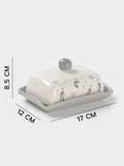 Маслёнка Доляна «Гуси», 17×12×8.5 см, доломит, белая - Фото 2