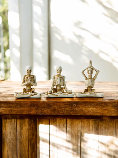 Набор фигурок полистоун TAKE IT EASY «Скелеты йоги», 3 шт., 8×6.4 см
