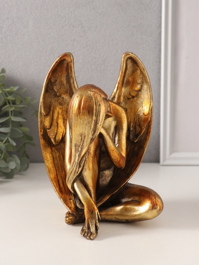 Фигурка полистоун «Девушка-ангел», под бронзу 13×12×18 см