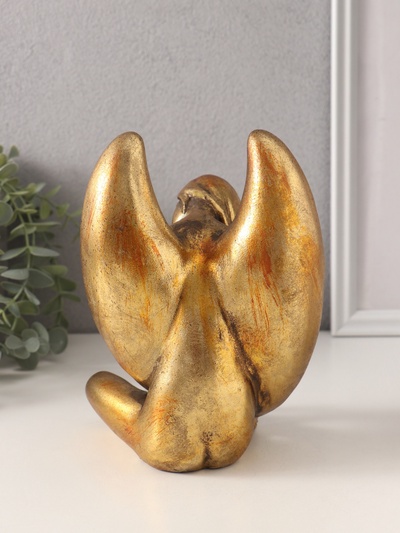 Фигурка полистоун «Девушка-ангел», под бронзу 13×12×18 см