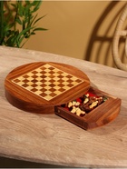 УЦЕНКА Шахматы магнитные, 25.5×25.5×4 см, дерево шишам - Фото 3