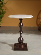 УЦЕНКА Стол кофейный, 41×41×57 см, алюминий, мрамор 10866224