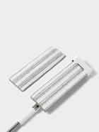 Швабра с отжимом, противоударная, со сгоном, стальная ручка, 2 профессиональные насадки, 36×11×130 см - Фото 5