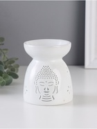 Аромалампа для эфирных масел «Голова Будды», керамика, белый, 8×8×9.3 см - Фото 1