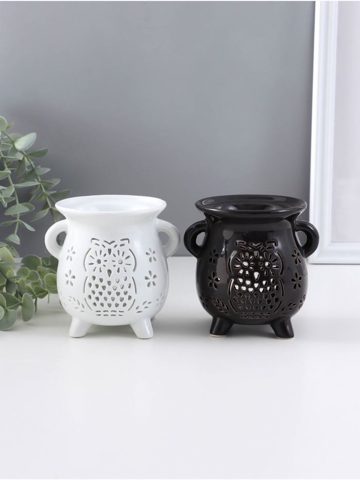 Аромалампа для эфирных масел «Совушка и цветочки», керамика, 8.5×10×9.5 см, МИКС - Фото 1