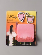 Магнит на холодильник с блоком для записей и стикерами «Живу в своё удовольствие...», 10×12 см - Фото 5