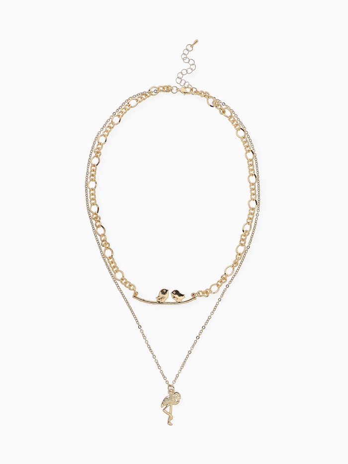 Кулон «Цепь» фламинго, цвет золото - Фото 1