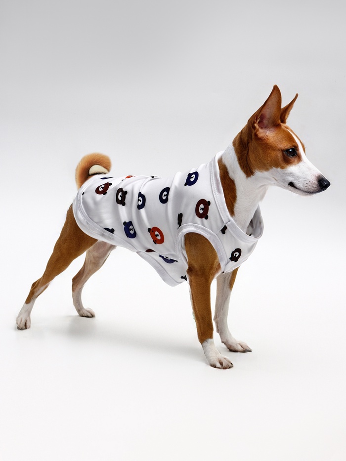 Футболка для животных «Мишка», L (ДС 34, ОГ 46 см), белая - Фото 1