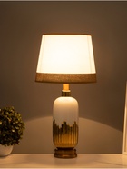 Настольная лампа «Маэстро» Е27 40 Вт бело-золотой 26×26×52 см RISALUX - Фото 2