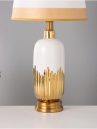 Настольная лампа «Маэстро» Е27 40 Вт бело-золотой 26×26×52 см RISALUX - Фото 4