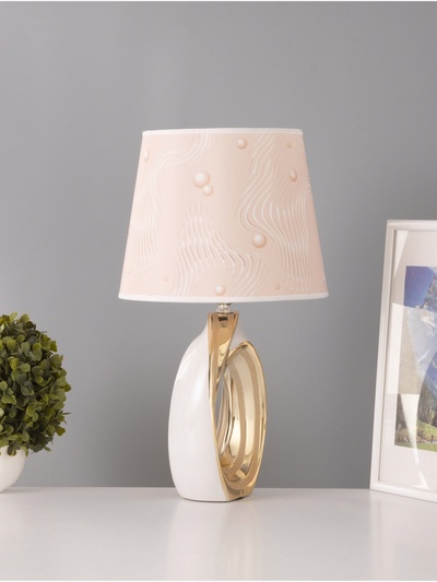 Настольная лампа «Кэтрин» Е14 40 Вт бело-золотой 24×24×33 см RISALUX