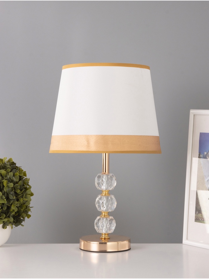 Настольная лампа Анрия E27 40 Вт бело-золотой 26×26×42 см