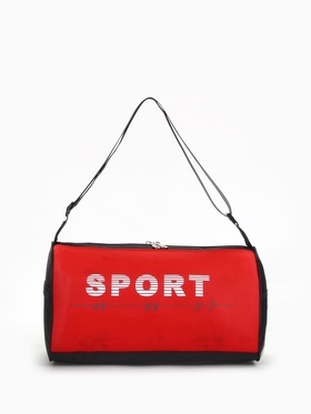 УЦЕНКА Сумка спорт Sport, 37*18*20, отд на молнии, бок/сетка, рег ремень, черный/красный 10861725