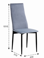 УЦЕНКА Стул «ВОЛНА», Черный/Велюр блю стоун - Фото 3