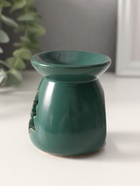 Аромалампа для эфирных масел «Ёлочка», керамика, т. зелёная, 6.8×6.8×7.5 см - Фото 3