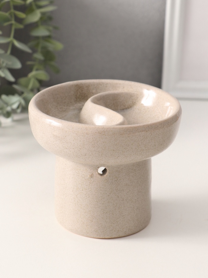 Аромалампа для эфирных масел «Меридиан», керамика, белый песок, 11.5×11.5×10 см - Фото 1