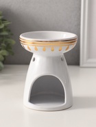 Аромалампа для эфирных масел «Индийский слон», керамика, белая с золотом, 9.3×9.3×11.8 см - Фото 4