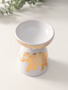 Аромалампа для эфирных масел «Индийский слон», керамика, белая с золотом, 9.3×9.3×11.8 см - Фото 5