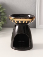 Аромалампа для эфирных масел «Индийский слон», керамика, чёрная с золотом, 9.3×9.3×11.8 см - Фото 4