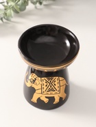 Аромалампа для эфирных масел «Индийский слон», керамика, чёрная с золотом, 9.3×9.3×11.8 см - Фото 5