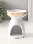 Аромалампа для эфирных масел «Будда и лотос», керамика, белая с золотом, 9.3×9.3×11.8 см - Фото 4