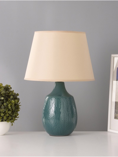 Настольная лампа «Жанин» 1×15 Вт Е14 бирюзовый 28×28×42 см