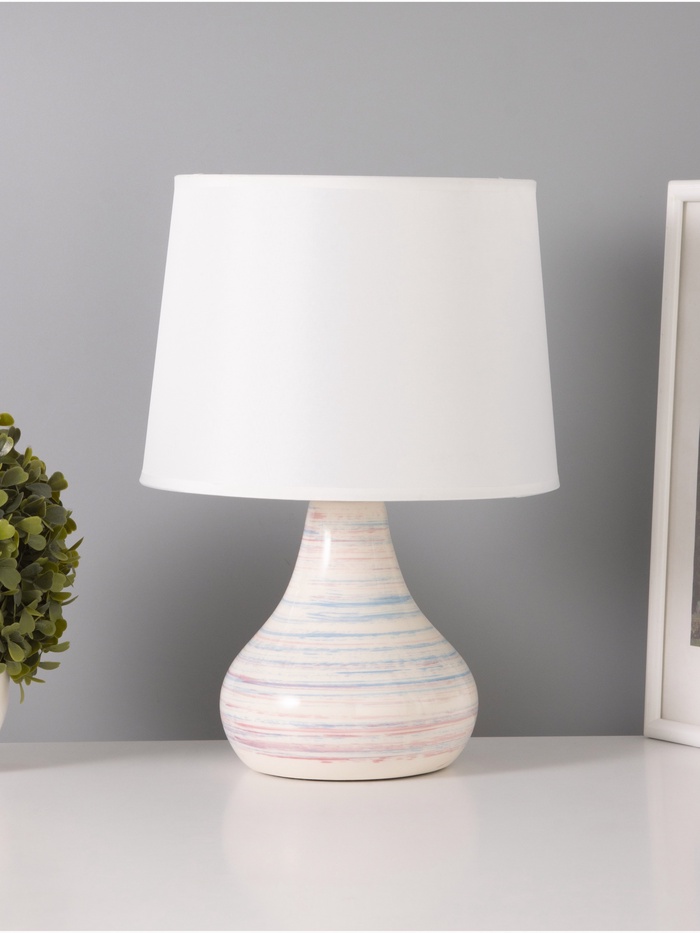 Настольная лампа «Аннабель» 1×15 Вт Е14 белый голубой 23×23×33 см - Фото 1