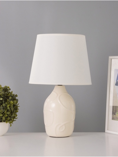 Настольная лампа «Линии» 1×15 Вт Е14 молочный 25×25×36 см