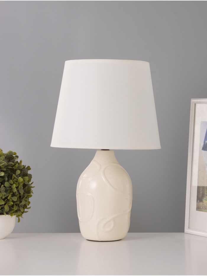 Настольная лампа «Линии» 1×15 Вт Е14 молочный 25×25×36 см - Фото 1