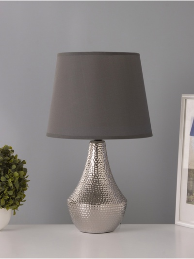 Настольная лампа «Хелена», 1×15 Вт Е14, 25×25×39 см, серебро