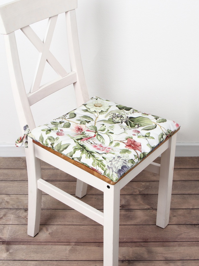 Подушка на стул «Этель» Organic home, 42×42×7 см, белая - Фото 1