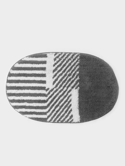 Коврик для ванной SAVANNA «Монпелье», 50×80 см, бело-серый