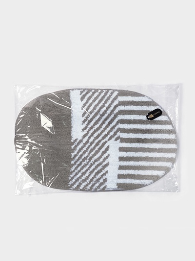 Коврик для ванной SAVANNA «Монпелье», 50×80 см, бело-серый