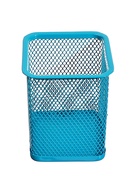 Стакан для пишущих принадлежностей квадратный сетка металл бирюзовый - Фото 2