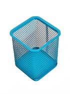 Стакан для пишущих принадлежностей квадратный сетка металл бирюзовый - Фото 3