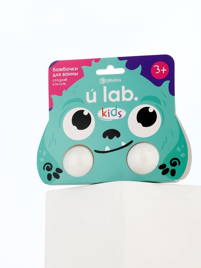 Бомбочки детские для ванны «Монстрики», 2×40 г, аромат сладкий кокосик ULAB