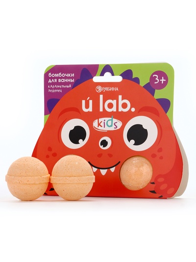 Бомбочки детские для ванны «Монстрики», 2×40 г, аромат карамельный леденец ULAB
