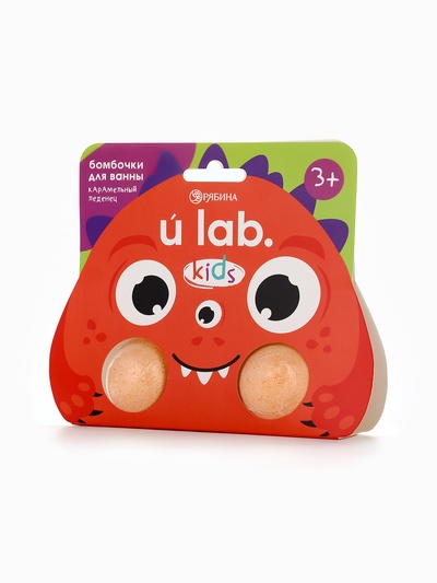 Бомбочки детские для ванны «Монстрики», 2×40 г, аромат карамельный леденец ULAB