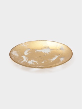 Тарелка Magistro Gold Dust, d=21 см, стекло, золотистая
