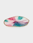 Тарелка Доляна Magro, d=24 см, стекло, бирюзово-розовая - Фото 2