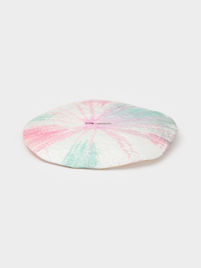 Тарелка Доляна Magro, d=24 см, стекло, бирюзово-розовая