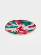 Десертная тарелка Доляна Magro, d=15 см, стекло, бирюзово-розовая - Фото 2