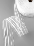 Шторная лента, фиксированная сборка, органза, 60 мм, 50±1 м, 2 шнура, белая - Фото 1