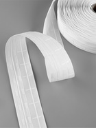 Шторная лента, фиксированная сборка, матовая, 60 мм, 50±1 м, 2 шнура, белая - Фото 2
