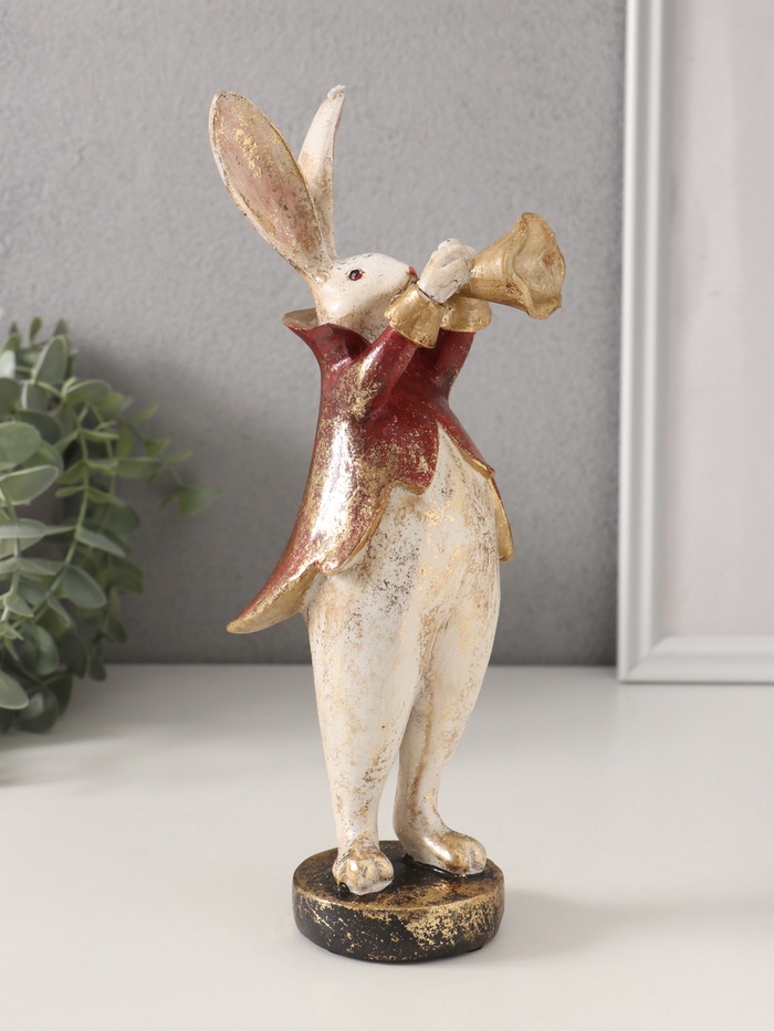 Фигурка полистоун «Кролик в пиджаке с трубой», 7.5×9×25 см - Фото 1