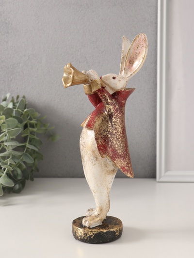 Фигурка полистоун «Кролик в пиджаке с трубой», 7.5×9×25 см