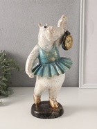 Фигурка-часы настольные полистоун «Бегемот-балерина», 13.5×15×32.5 см - Фото 1