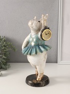 Фигурка-часы настольные полистоун «Бегемот-балерина», 13.5×15×32.5 см - Фото 2
